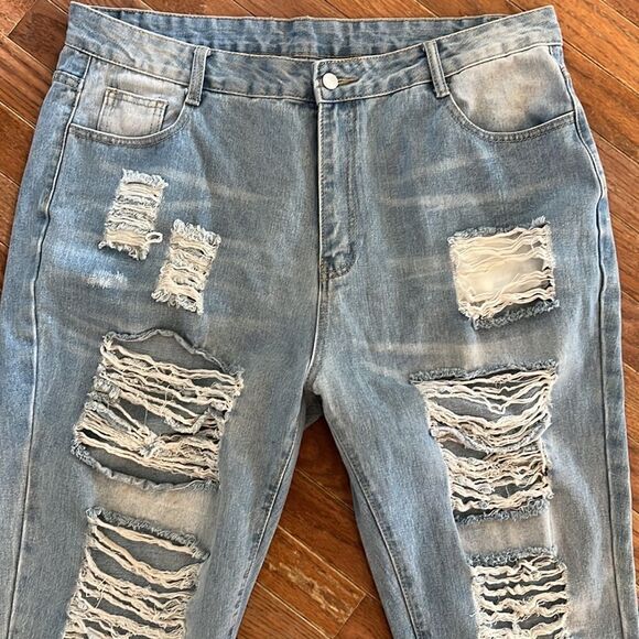 Shein women’s plus size 3XL ripped distressed Hi-Rise Jeans - Picture 5 of 12